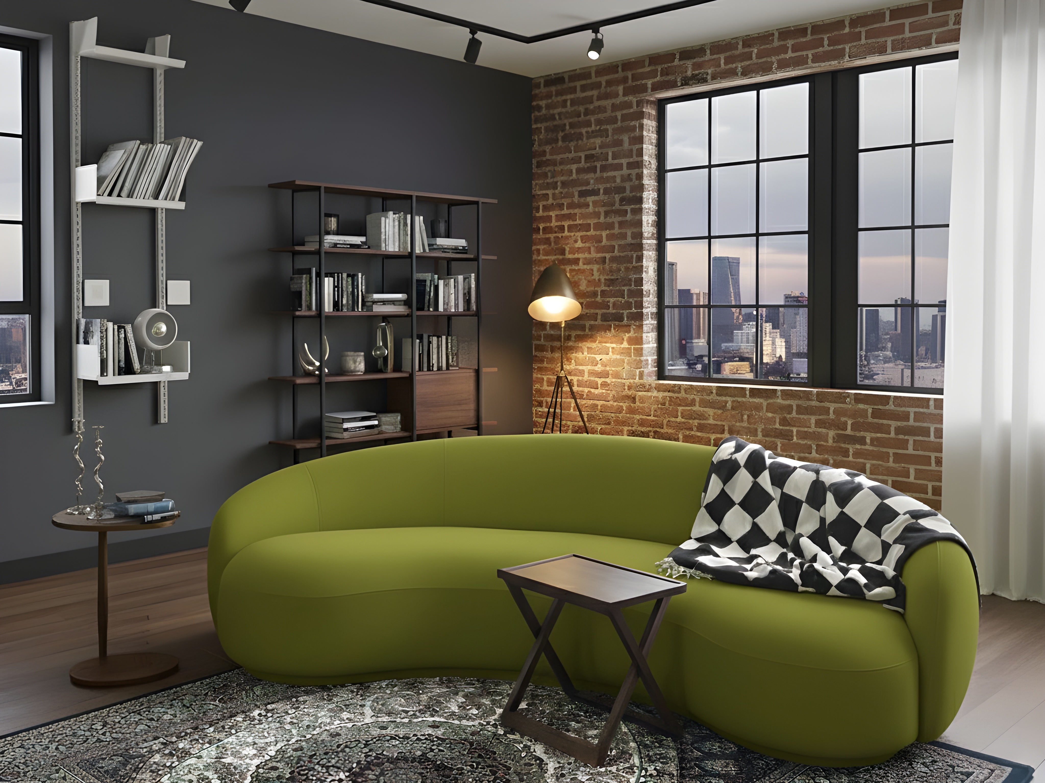 Verdant Arc Kidney Sofa | Luxury Modern Sofa Set India