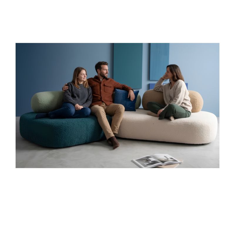 Fiddy Furniture Elyon Curve Modular Bouclé Sofa – Luxury Sofa Set for Living Room India