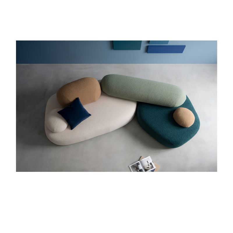 Fiddy Furniture Elyon Curve Modular Bouclé Sofa – Luxury Sofa Set for Living Room India