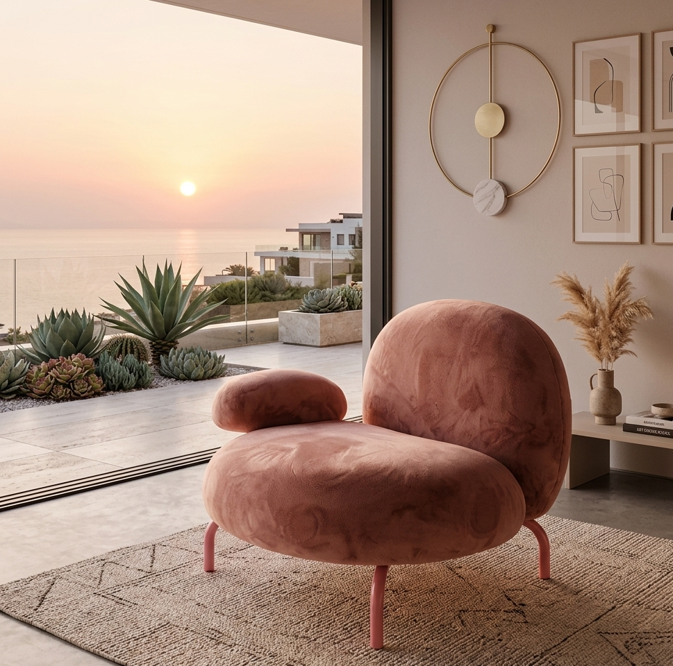 Velvet Cloud | Modern Plush Lounge Chair | Velvet-Touch Accent Chair for Living Room